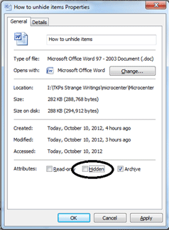 Windows 7 File Properties